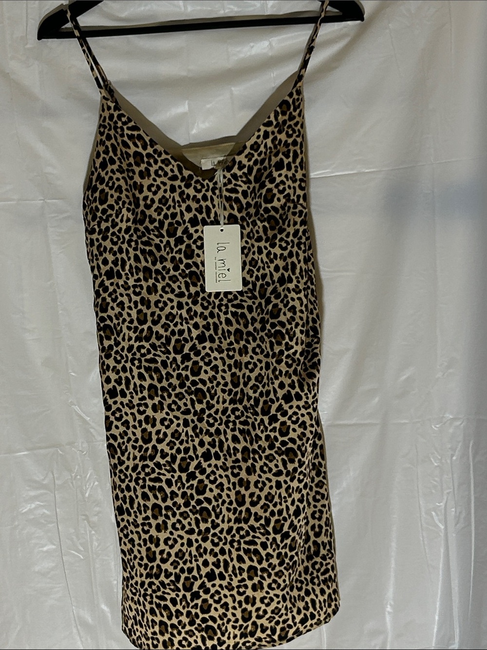 LaMiel Leopard Slip Dress - Tan and Black